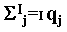 The sum of q sub j, where j goes from 1 to I. 
