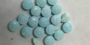 Pills containing fentanyl that were seized by law enforcement.