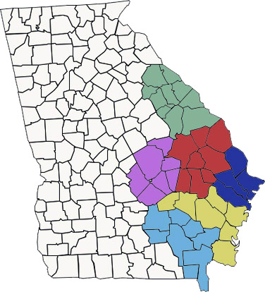 map of Georgia with Southern District of Georgia highlighted