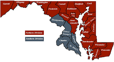 District of Maryland Geographic Divisions