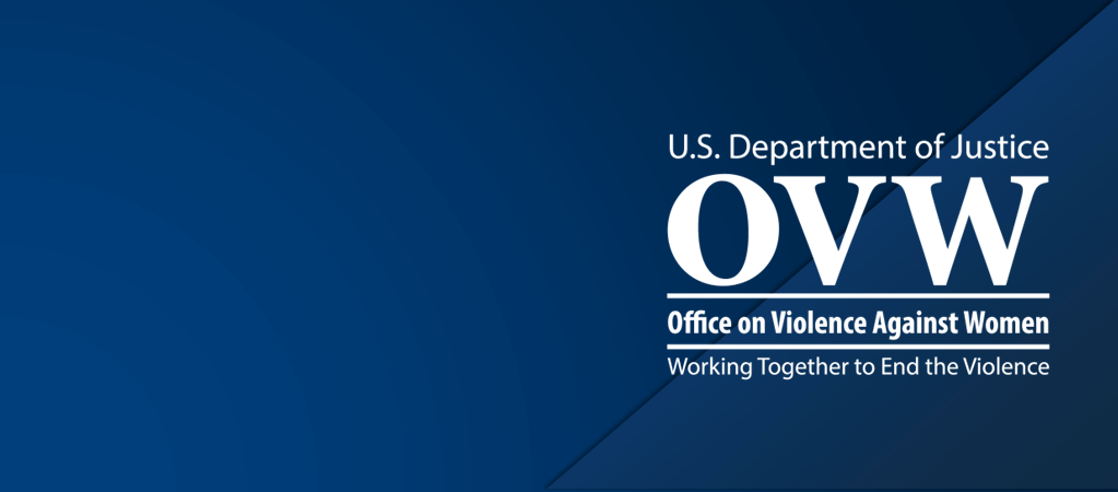 White OVW logo over navy blue gradient background