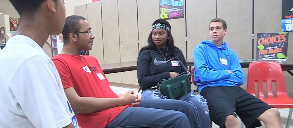 During a School-SPIRT, students discuss ways to address racial tension at their high school.
