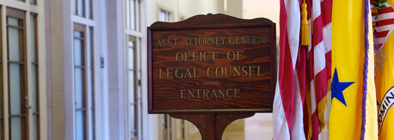 Office of Legal Counsel Wooden Door Sign
