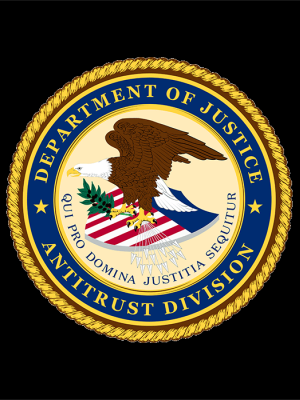 Department of Justice, Antitrust Division Seal with black background