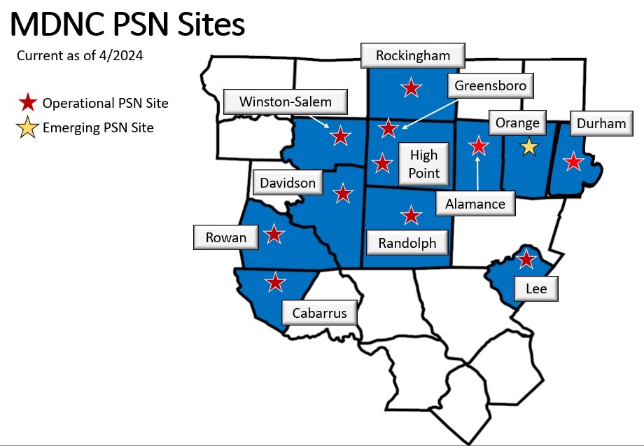 PSN sites in MDNC