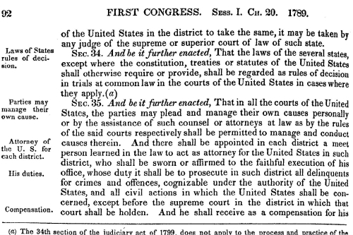 Judiciary Act of 1789 U.S. Attorney creation