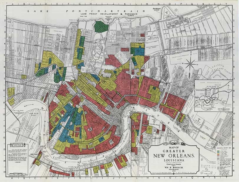 Home Owners’ Loan Corporation (HOLC) “Redlining” Map of New Orleans (1939)