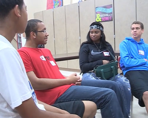 During a School-SPIRT, students discuss ways to address racial tension at their high school.