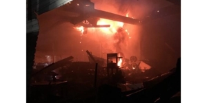 Interior of Off Road Warehouse on fire