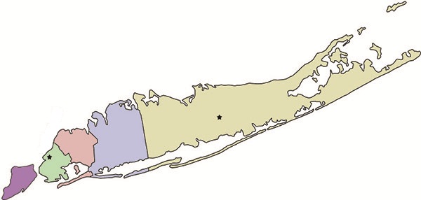 Map of the Eastern District of New York
